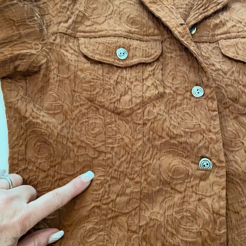 Chicos rust jacket Silver buttons Tailored